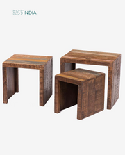 Reclaim Mango Wood Nesting Stool (3 pc Set)