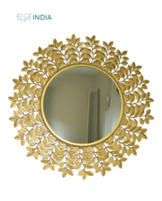 Gold Leaves Wall Mirror (2 x 2 feet)
