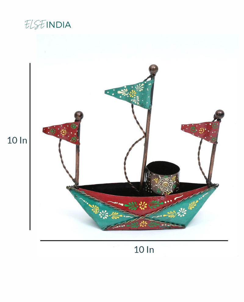 Boat Pen Stand in Multi Colored Metal – ElseIndia